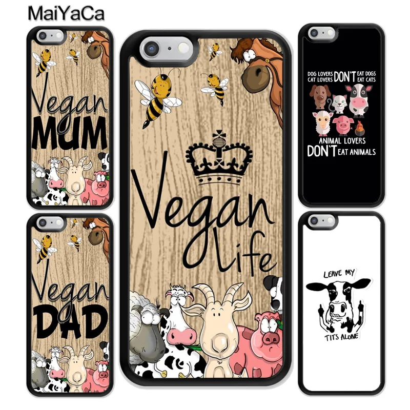 

MaiYaCa Vegetarian Quotes VEGAN FOOD ANIMAL LOVE Rubber Phone Cases For iphone XR XS MAX 11 Pro MAX X 6 6S 7 8 Plus 5S Cover