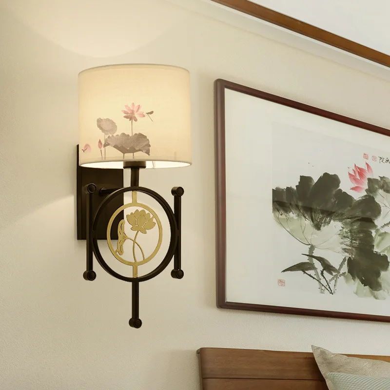 

New Chinese Modern Simple and Creative Antique Hotel aisle wall lamp wall lamp Bedroom wall light living room wall lamp AP815914