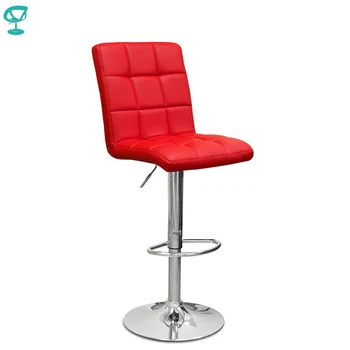 

94565 Barneo N-48 Leather Kitchen Breakfast Bar Stool Swivel Bar Chair red color free shipping in Russia