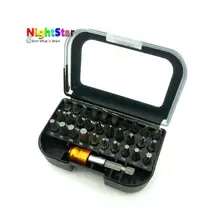 31 pcs Potenza Bit Set di Acciaio Al Cromo Vanadio Cacciavite Testa PH PZ SL Hex Cacciavite Torx Kit Shank Bit w /scatola