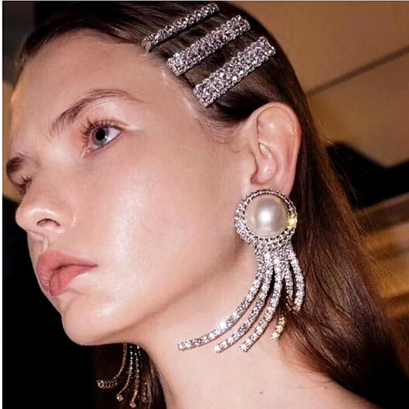 

3Pcs/set Super Shiny Rhinestone Straight Hair Clips For Women Hair Accessories Barrette Style Headclaws Hairpins Jewelry