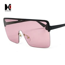 Шауна негабаритный половина рамки Квадратные Солнцезащитные очки для женщин Goggle очки