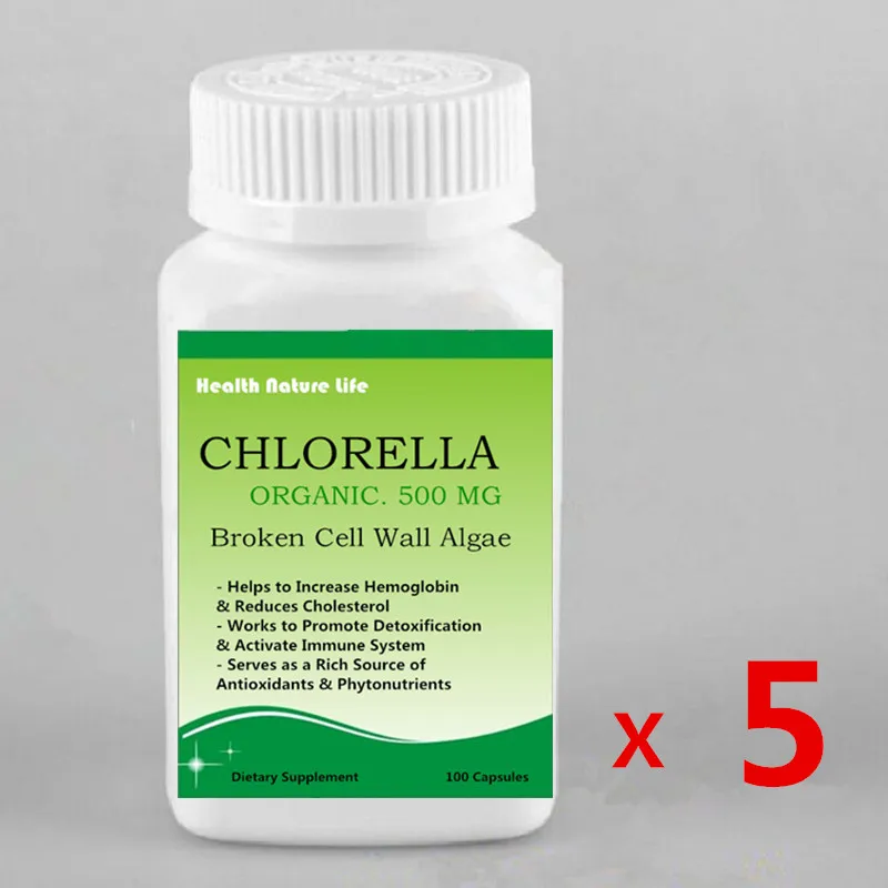 Чистый органический хлорелла с CGF-не-ГМО, вегетарианские и не облученные-идеально подходит для похудения - Цвет: 5 bottles