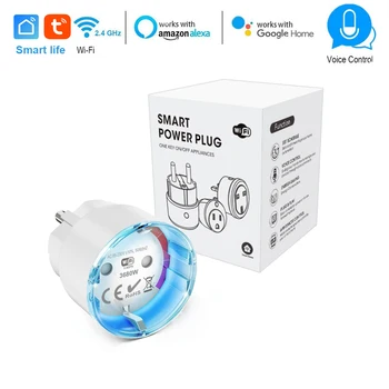 

Smart Life EU Plug WiFi Control smart Socket Power Metering Timing switch 16A 3680W Voice Control work with Alexa Google IFTTT