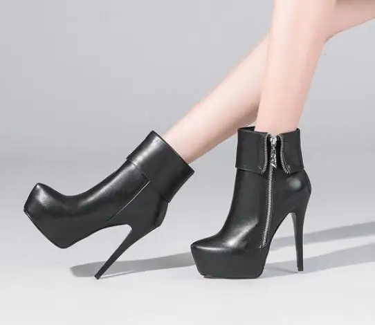

Womens Sexy High Heels Platform Stilettos Round Toe Ankle Riding Boots Shoes A69