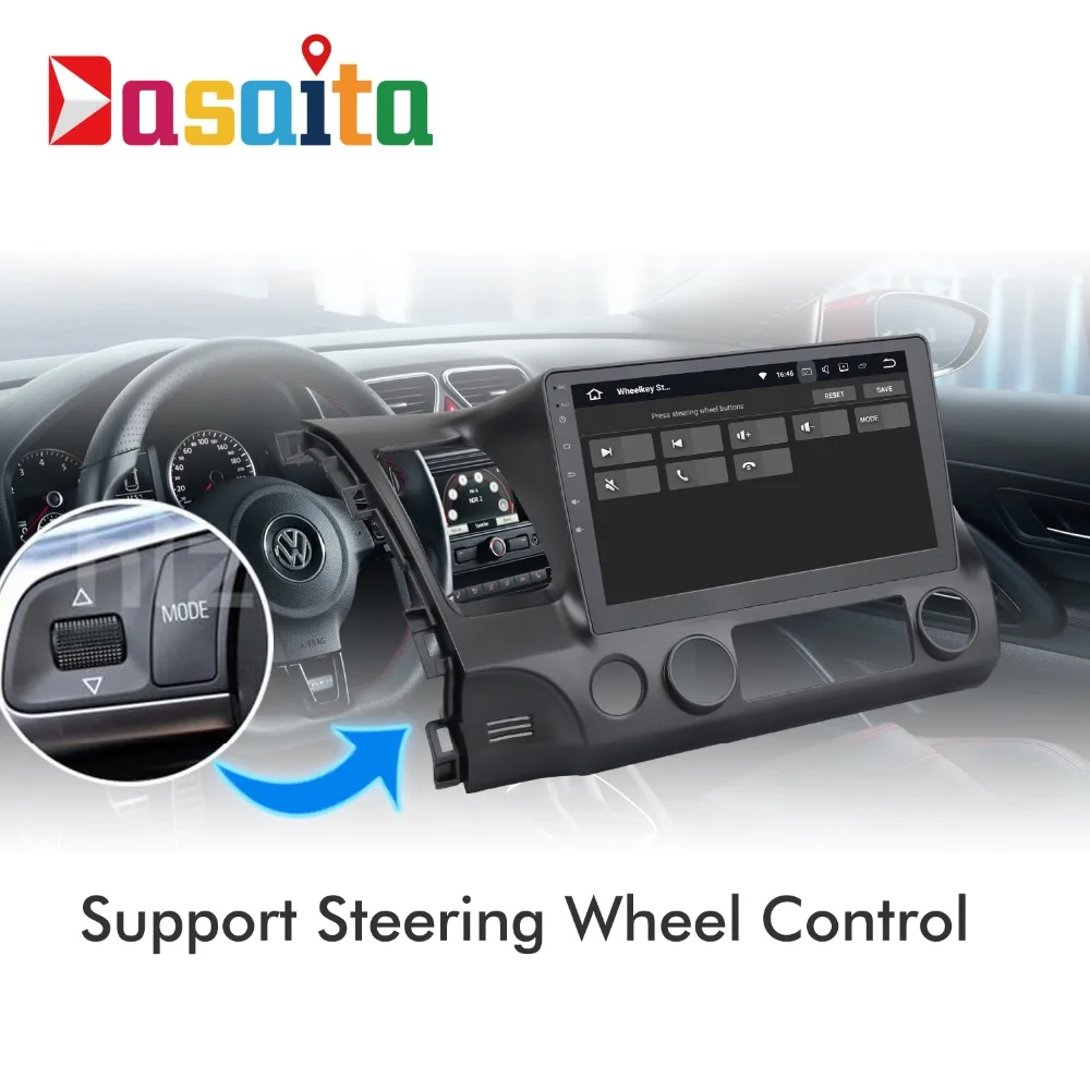 2 din автомобильное радио GPS Android 9 0 для Honda Civic 8 2007 2008 2009 2010 2011 навигация PX5 4 Гб + 32 ГБ