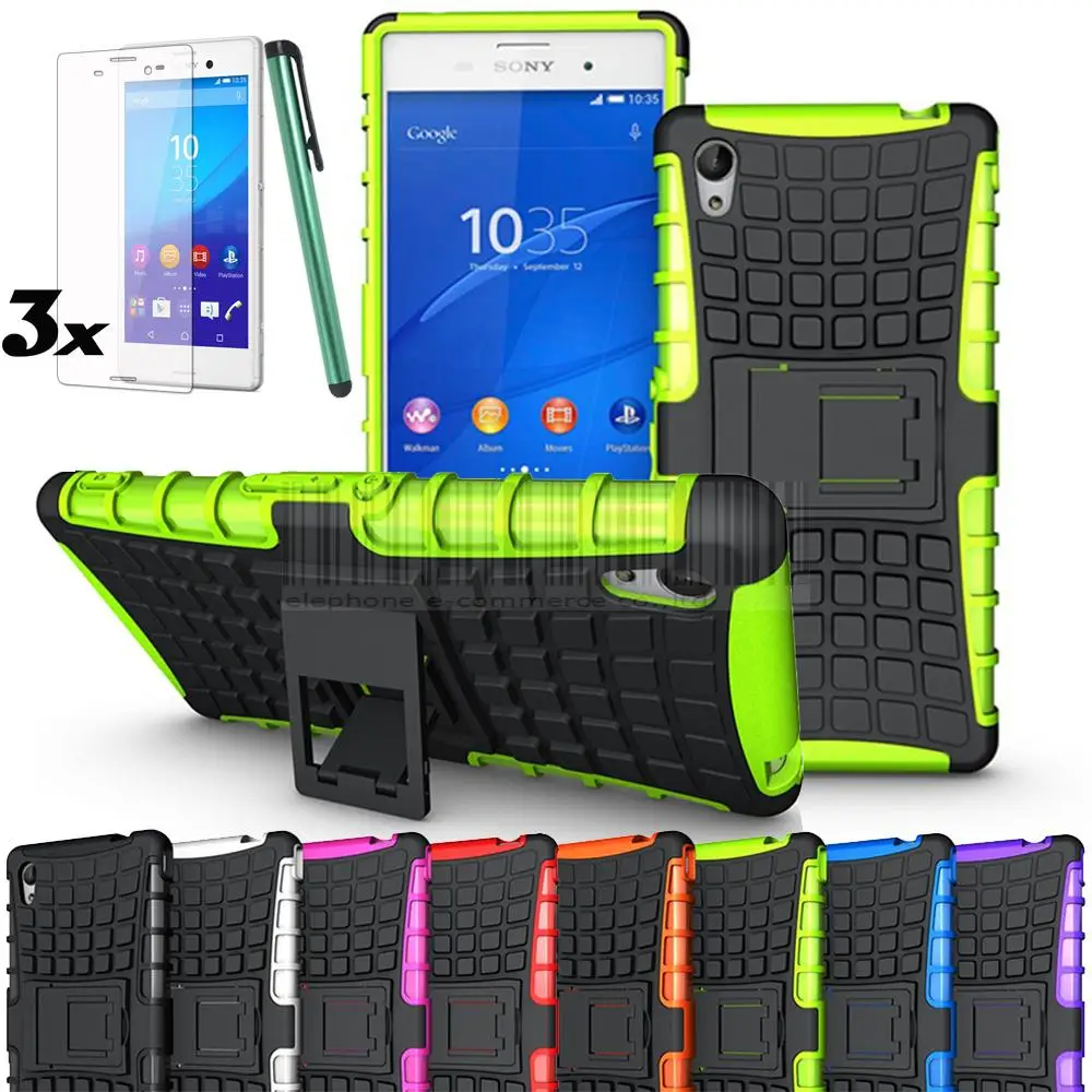 Гибридный Прочный жесткий чехол с подставкой для sony Xperia M4 Aqua E2303 E2333 E2353 E2312 с/без