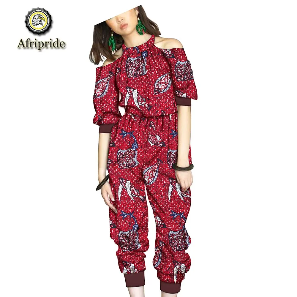 

2019 African Clothing for Women Jumpsuit Print Wax Romper Dashiki Clothes Ankara Playsuits Rompers Party AFRIPRIDE S1929007
