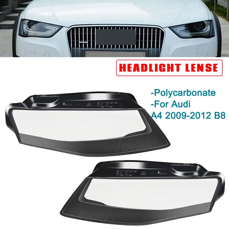 

1Pair Car Left Side/Right Side Front Kit Cover Len Headlight Head Light Lamp Lamp Shell Car Styling For Audi A4 09-12 B8 8K094