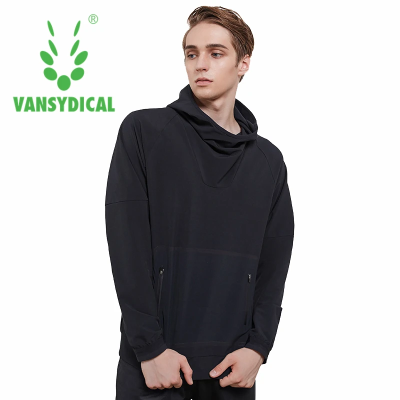 Vansydical спортивные толстовки осень зима мужские топы для фитнеса бега