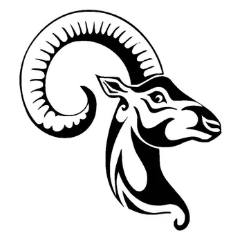 

14*15.2CM Cool Ram Sheep Horn Car Styling Fashion Decal Vinyl Reflective Car Stickers Black/Silver C9-2240