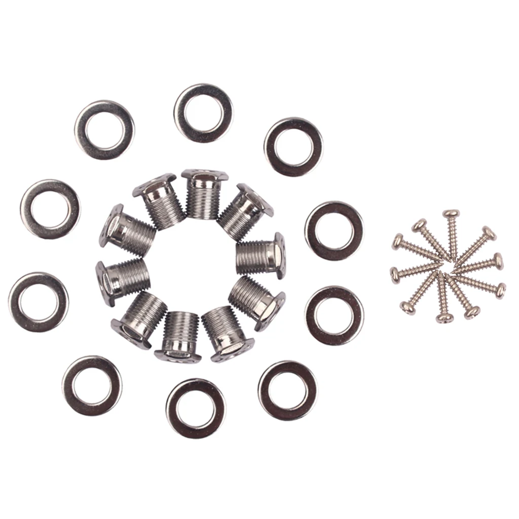 10Pcs Hex Threaded Bushing Ferrules Mounting Screw for Ukulele Guitar Tuning Peg Tuner Machine Heads