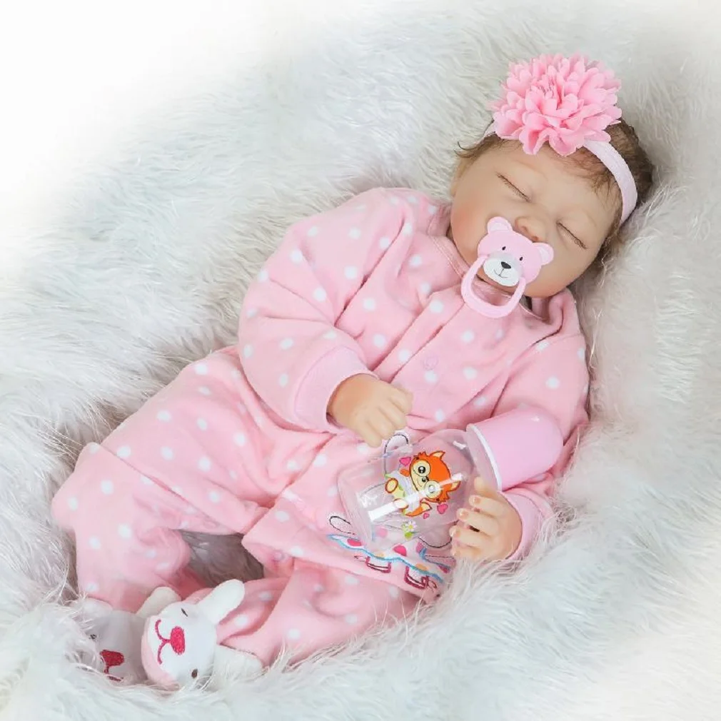

NPK 55cm Close Eyes Reborn Baby Doll Toy Handmade Full Body Soft Silicone Vinyl Baby Adorable Realistic Bebe Dolls Playmate