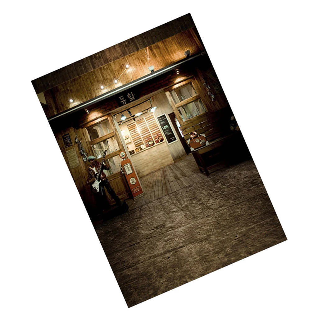 High Quality Backdrops Background Backcloth for Dolls Action Figures Photography Accs Vintage Bar Picture 50x90cm