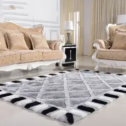 Современный минималистский гостиная ковры утолщенной спальня Континентальный черный и белый клетчатый коврик для софы напольные коврики