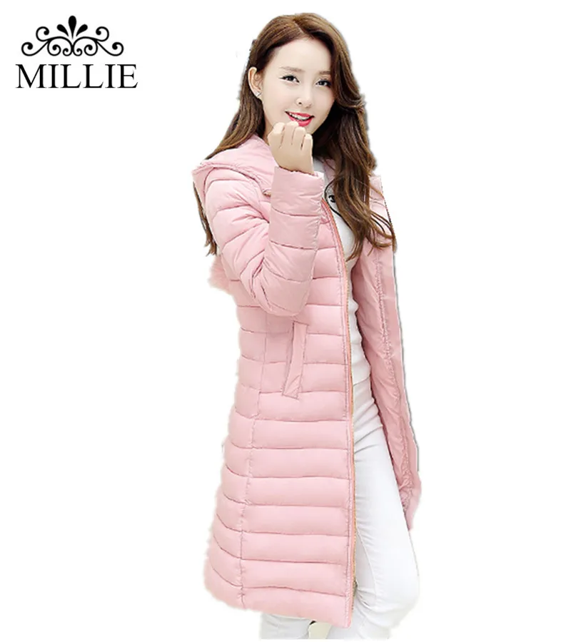 2016 New Fashion Winter Women Slim Long down cotton-padded jacket coat female Long Parkas warm womens Down jacket