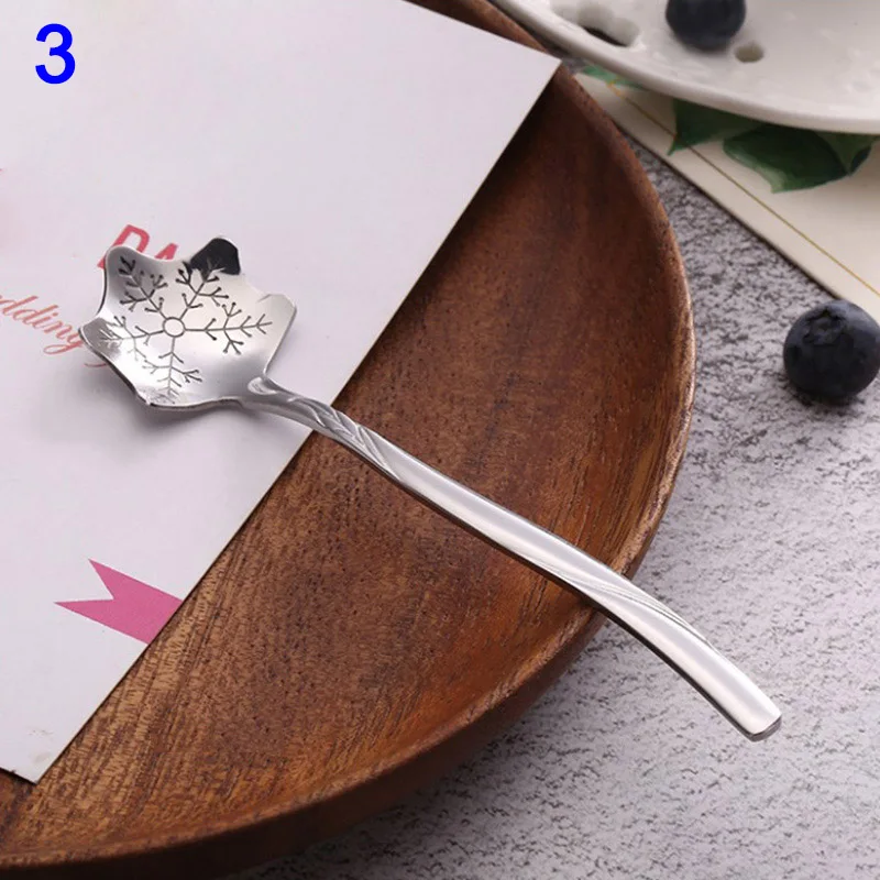 High Quality 1 Pcs Stainless Steel Flower Spoon Coffee Tea Spoon Ice Cream Dessert Spoons VE