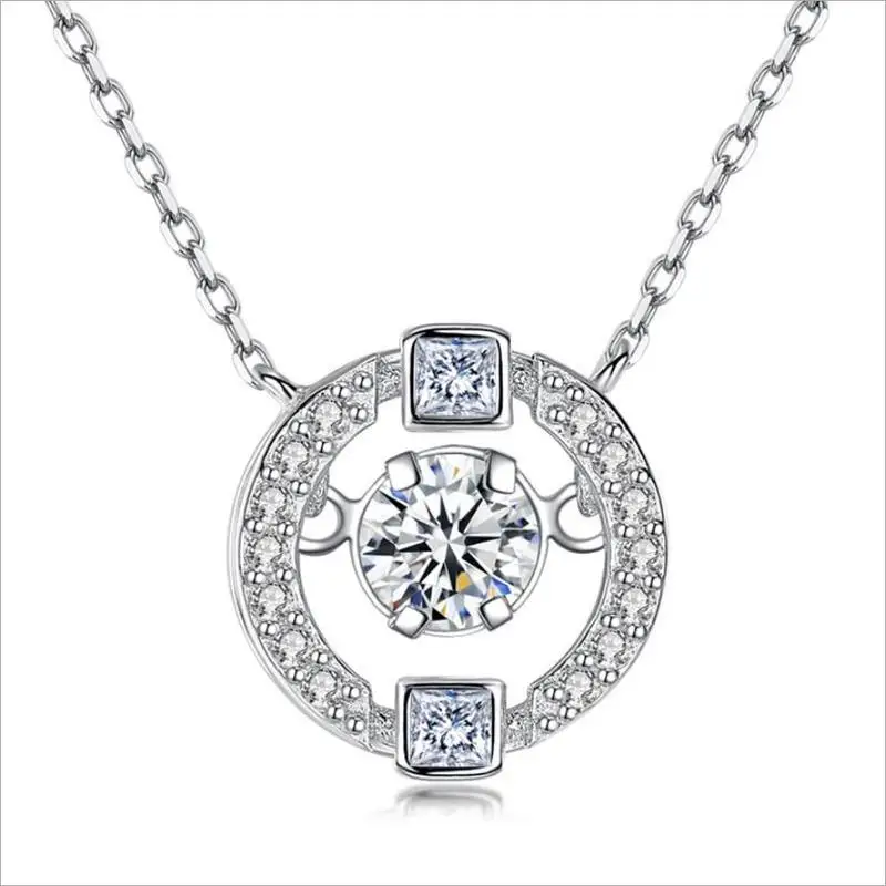 

Everoyal Charm Crystal Blue Pendant Necklace For Women Jewelry Vintage Silver 925 Girls Clavicle Necklace For Girls Accessories