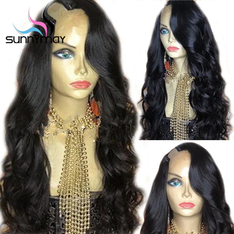 Online Sunnymay 2*4 U Bagian Wig untuk Wanita 180% Kepadatan Tubuh Gelombang Wig Mesin Brasil Remy Rambut Manusia wig