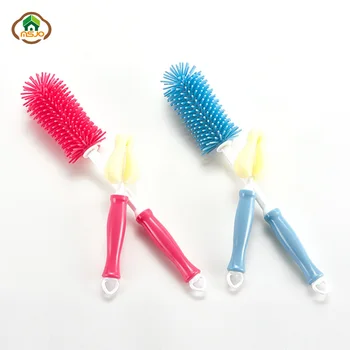 

MSJO Silicone Cleaning Brush Nipple Sponge Baby Bottle Silicone Brush Milk Feeding Washing Water Glass Baby Bottle Cleaner Set