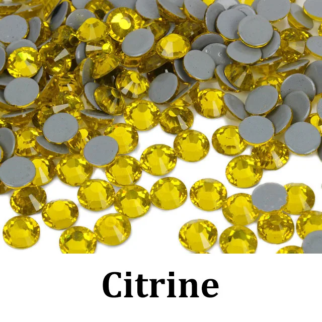 Citrine Распродажа высокое качество а++ исправление хрусталя и искусственного алмаза Ss6-ss30 стекло декоративные камни для одежды сумки обувь - Цвет: Citrine
