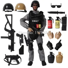 16PCS SET Special Force Soldier Military Action Figure Dolls SWAT Soldier With Rifle Accessories Super System