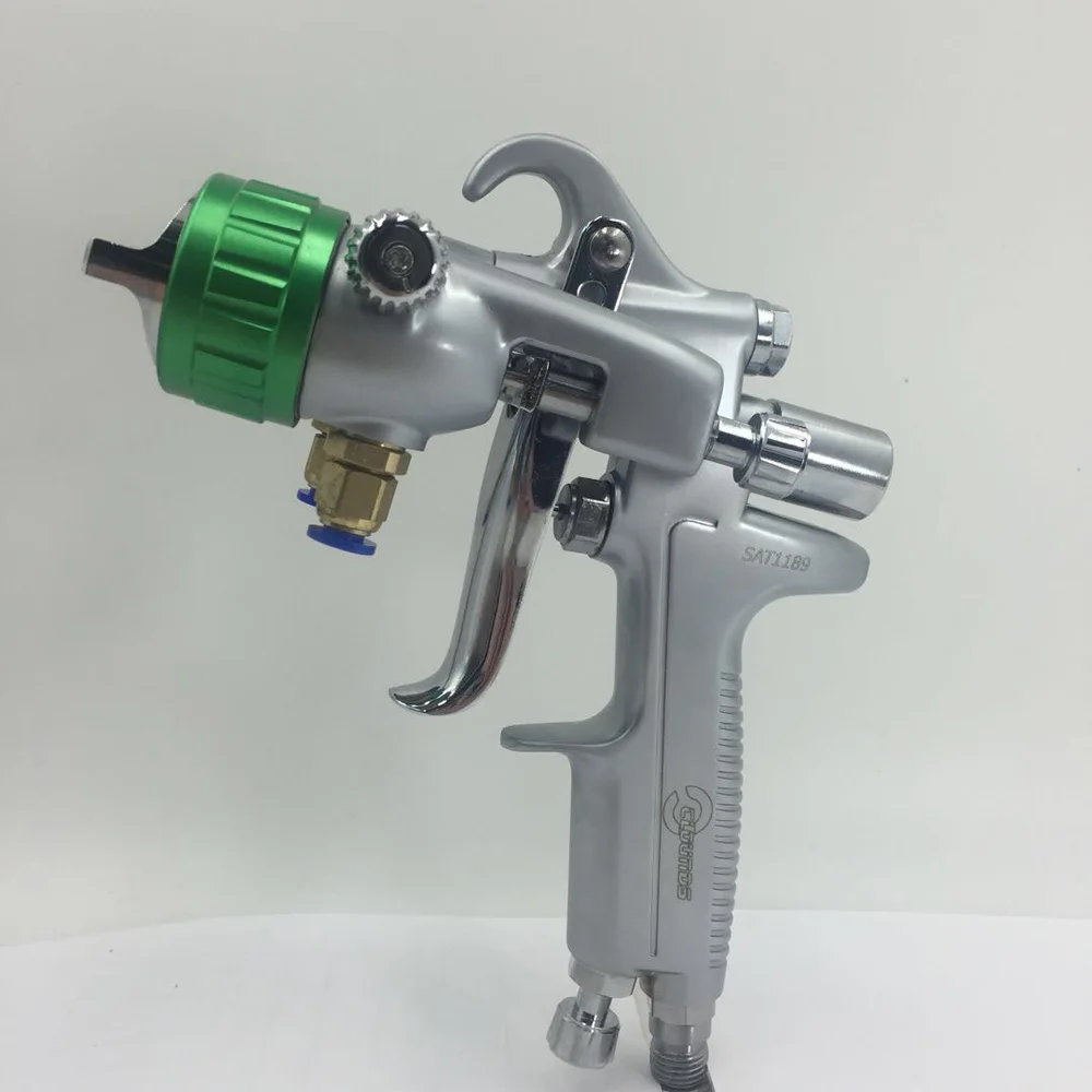 SAT1189 Nano Chrome Plating Varnishing Double Nozzle Spray Gun 1.3mm Nozzle Dual Nozzle Sprayer rcn nano coated rn wind v1 1 extruder high hardness hv3300 dual drive gear for ender 3 53d printer parts titan aero