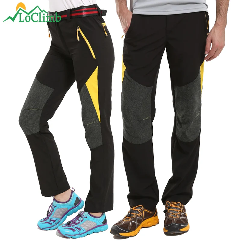 Loclimb Stretch Outdoor Camping Hiking Pants Men Women Quick Dry Thin