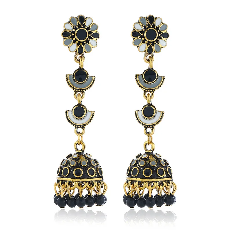 Серьги подвески в этническом стиле с бисером|Серьги-подвески| |
