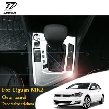 

ZD Car Covers Gears Shift Panel Knob Trim Stickers For VW Tiguan 2 MK2 Accessories For Volkswagen Tiguan 2016 2017 2018 1pcs