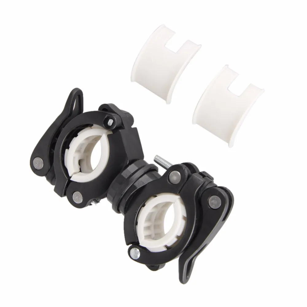 Top 360 Degree Rotating Cycling Bike Light Double Holder LED Front Flashlight Lamp Pump Handlebar Holder Bicycle Accessorie 4 Colors 6