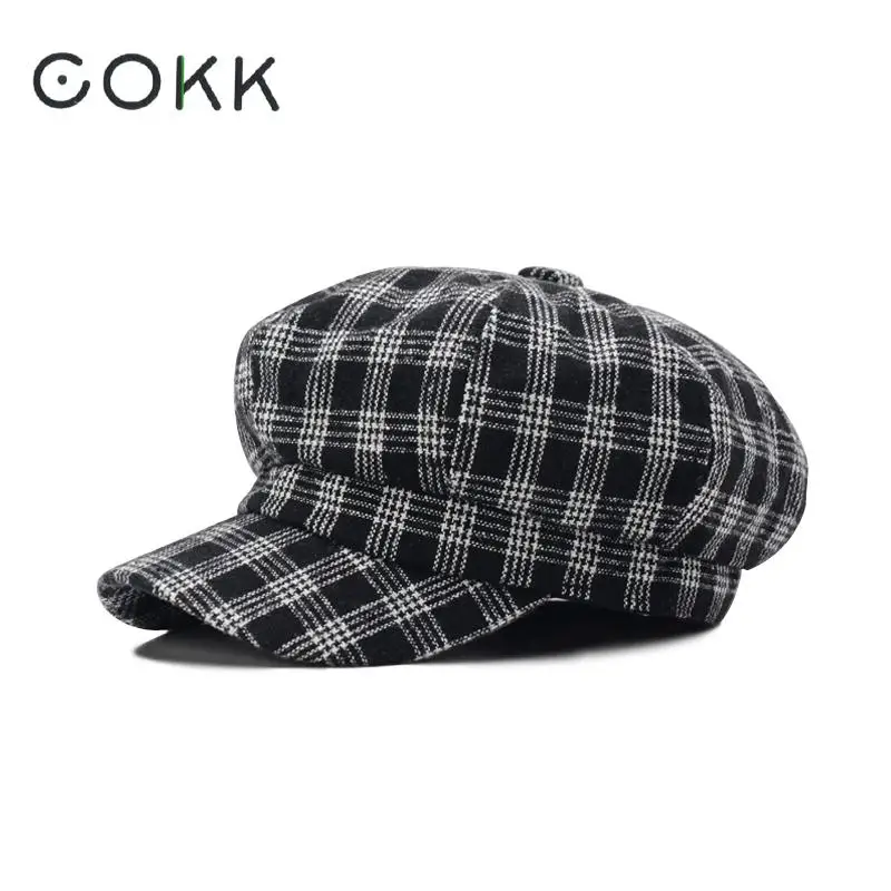 COKK Winter Hats For Women Winter Cap Wool Hat Female Button Baseball Cap Sun Visor Hat Gorras Casquette Black Fall Boina Bone pink baseball cap