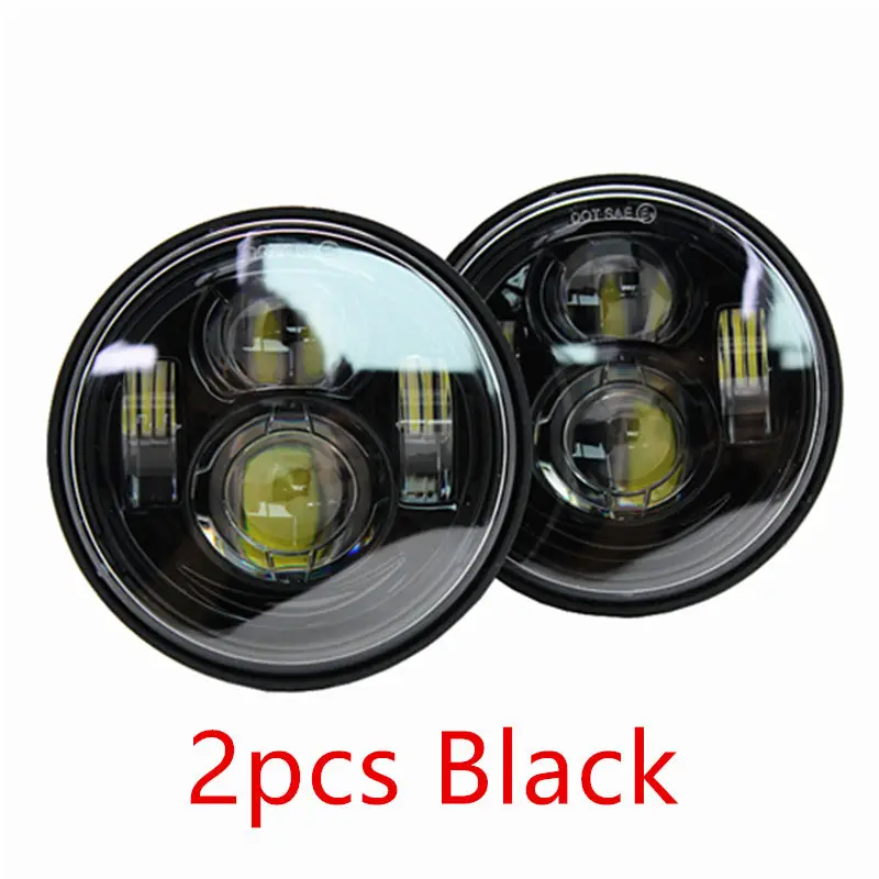 Черный 4,6" дюймовый двойной светодиодный фонарь с дневными ходовыми огнями для Dyna Fat Bob - Цвет: Black