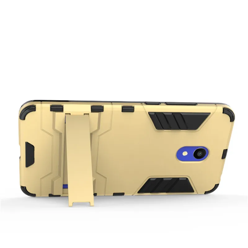 

Soft Silicon + PC Hard Armor Iron Man Fitted Case For MEIZU M6 5.2 inch Phone Anti-knock Back Cover With Stand
