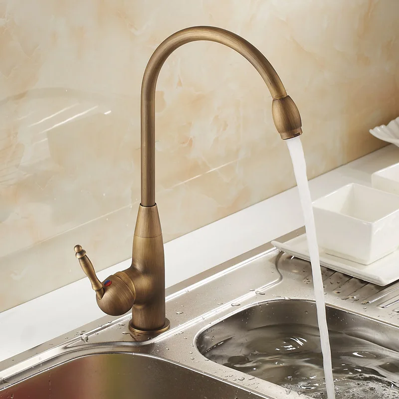 

antique kitchen faucet, hot and cold water tank faucet, European style retro rotary dish washing dish basin faucet
