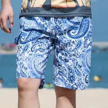 Модные Для мужчин штаны с эластичной резинкой на талии, детские пляжные шорты в повседневном стиле с принтом Бермуды серфинга Спортивные шорты купальник быстросохнущая