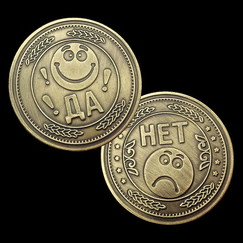 Happy Sad Face Lucky Coin принять решение памятный значок двухсторонний рельефный плакированный коллекционный подарок на год APR-30