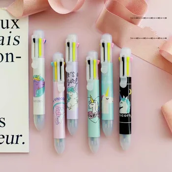 

24 Pcs/Lot Unicorn Ballpoint Pen 8 Color Refill Writing Marker Pens Stationery Item Office School Supplies Material Escolar F828