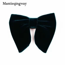 Mantieqingway модный бархатный большой галстук-бабочка для женщин мужской свадебный галстук-бабочка Тощий сплошной цвет Gravatas тонкий черный галстук