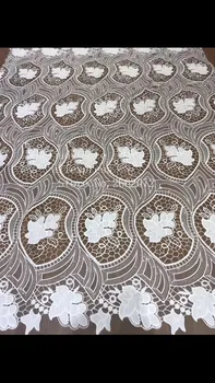 

5yards/bag ZC89# White hollow effect embroidery lace fabric used for wedding dress stage Free shipping