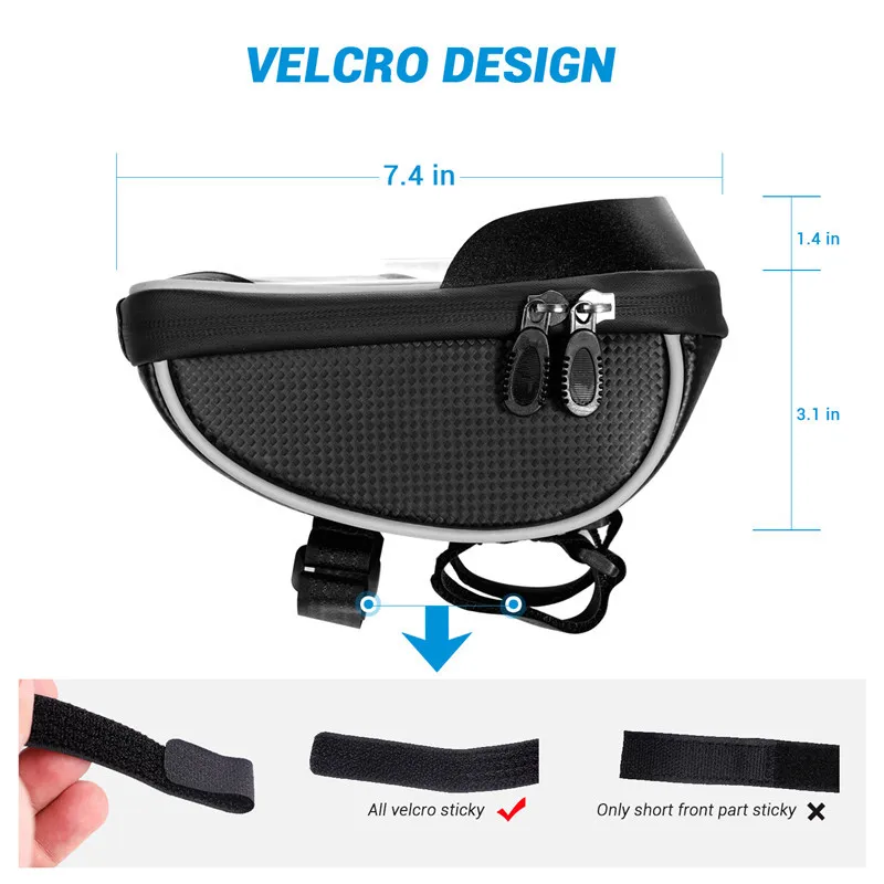 Turata Universal Waterproof Bike Motorcycle Phone Holder Handlebar Bicycle Mobile Phone Holder For iphone Smartphone Within 6.0\