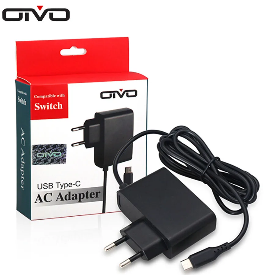 

AC Adapter Charger For Nintend Switch NS Game Console EU Plug Wall Travel Home Charge 5V 2.4A Charging USB Type C Power Supply