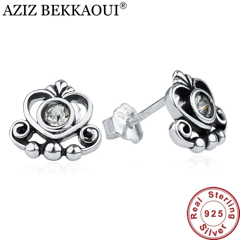 Серьги-гвоздики в форме короны из стерлингового серебра 925 пробы, серьги-гвоздики в форме короны для женщин, тиара принцессы, серьги в стиле панк совместим со сковородой ювелирных изделий