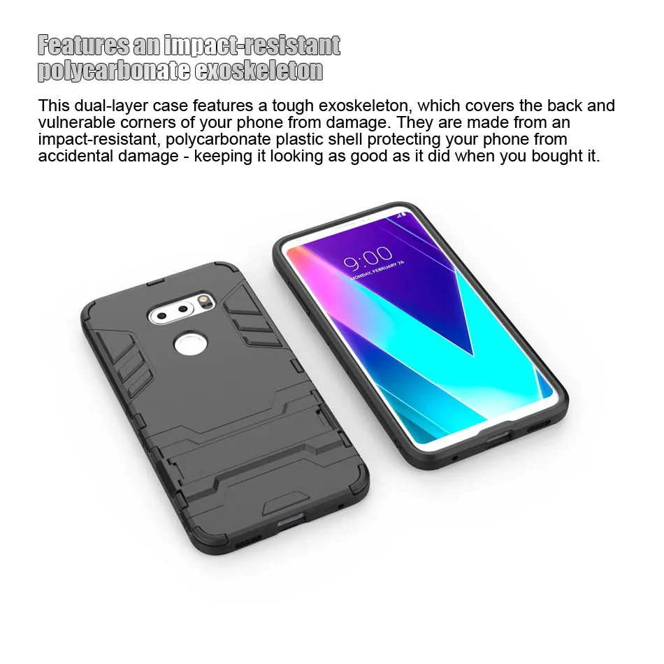 Сверхмощный армированный чехол задняя крышка для LG V30S ThinQ 2 в 1 Жесткий ПК и мягкий