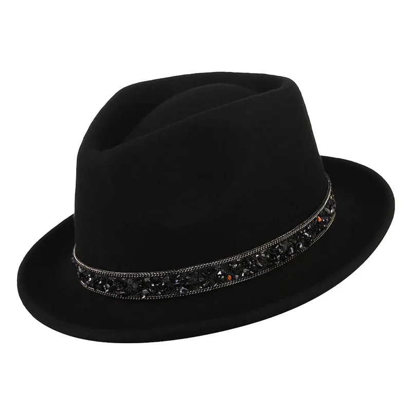Men Jazz Cap Unisex Classical Fedoras 100 Wool Felt For Male Women