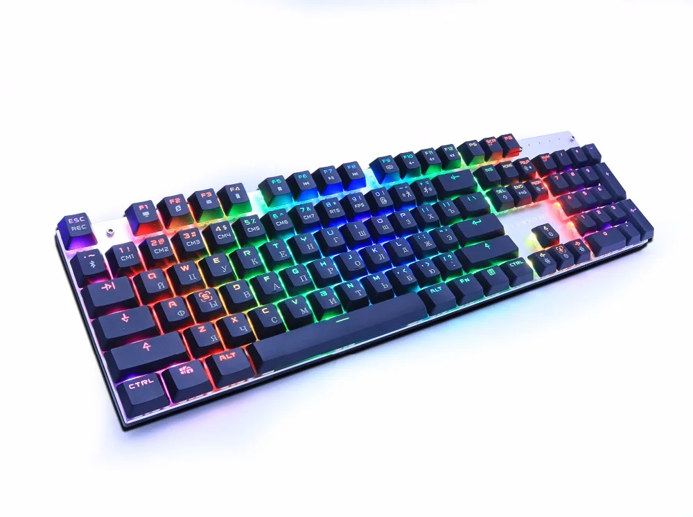 Bluetooth Беспроводная игровая механическая клавиатура светодиодный RGB с подсветкой Teclado Anti-ghosting для геймера телефона ipad ПК Русский Английский