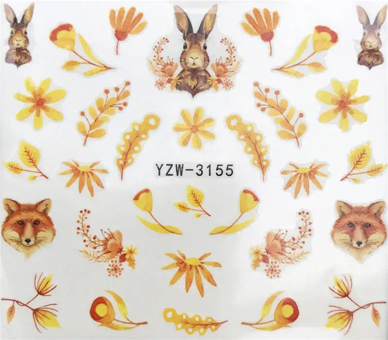 

LCJ 1 PC Flamingo Nail Art Sticker Water Decal Slider Cat Giraffe Rabbit Animals Transfer Manicure Nail Art Decoration