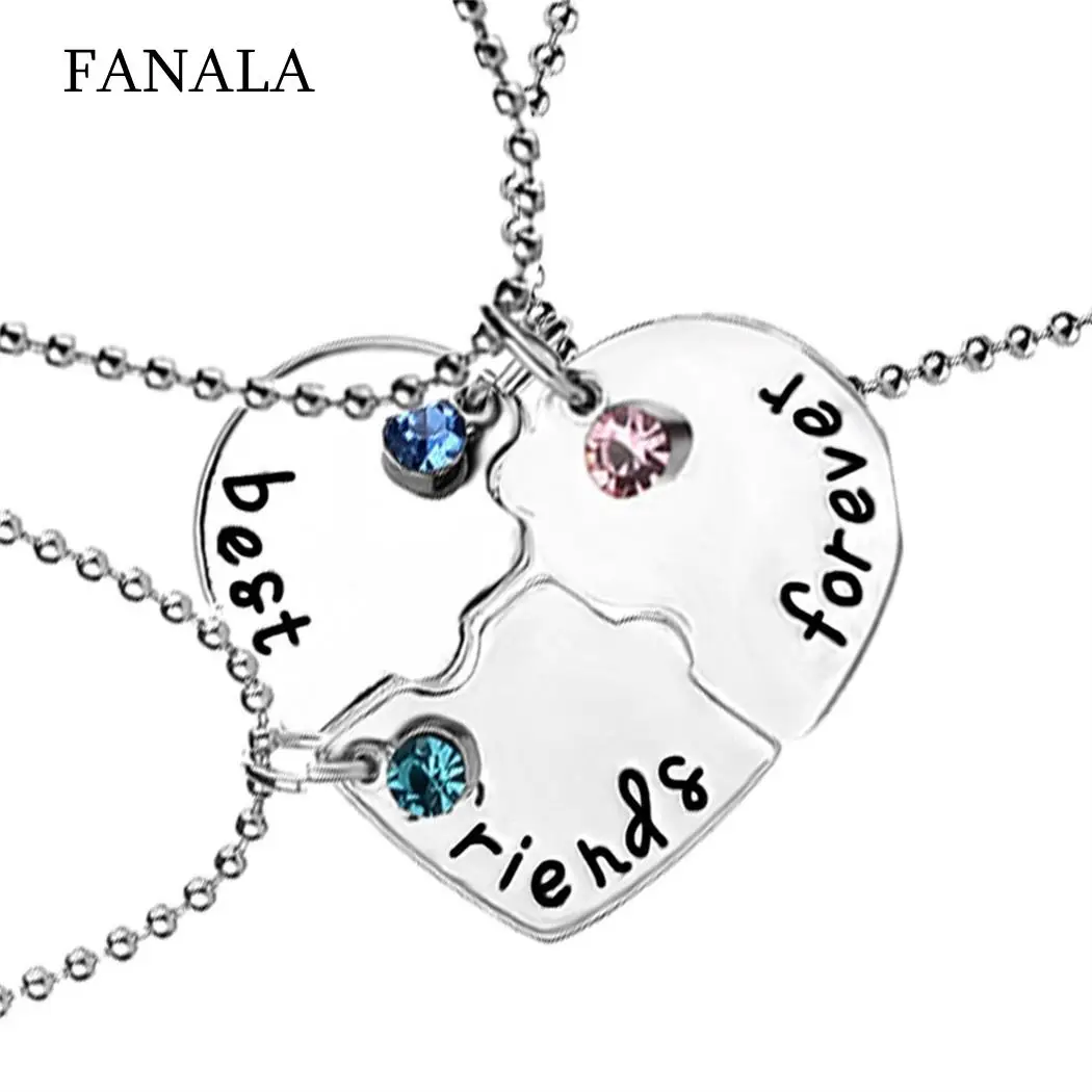 

Best Friends Casual Geometric Shape Rhinestone 50cm/19.7inch Bead Chain Pendant Necklaces Silver