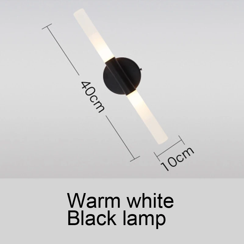 Современный металлический светодиодный светильник, настенный светильник, бра для спальни, фойе, гостиной, настенный светильник, настенный светильник, светильник, светодиодный настенный светильник - Цвет абажура: Black warm white