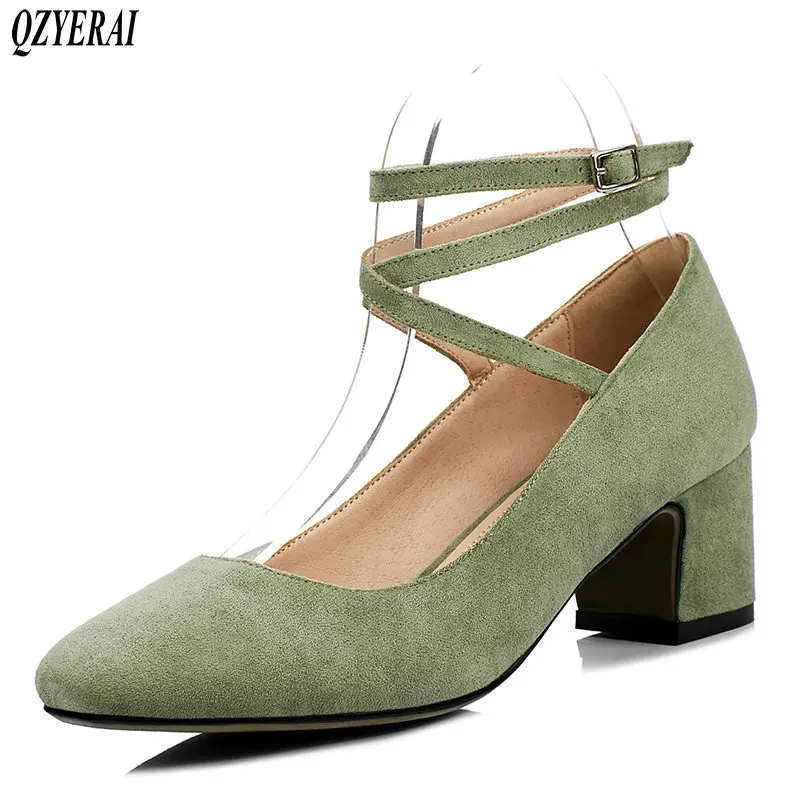 

QZYERAI Spring 2019 hot seller fashion women's shoes leather sheepskin insole 5.5cm heel women's shoes Oxford sole sizes 34-43